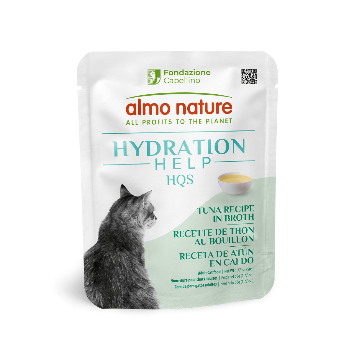 Almo Nature HQS Hydration Help packshot: sachets faciles à doser.