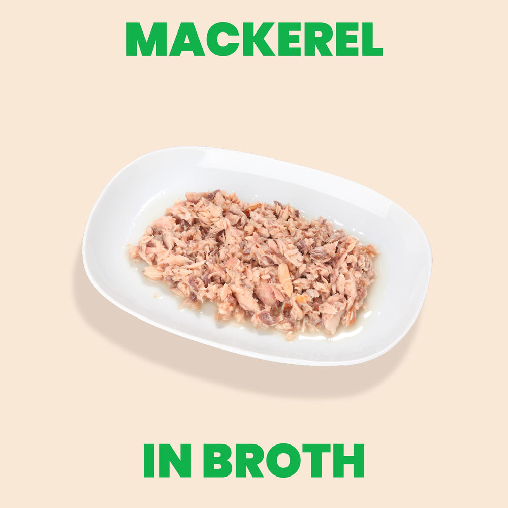 Texture maquereau effiloché en bouillon, appétence pour chats difficiles.