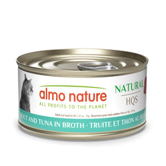 Almo Nature HQS Natural truite-thon en bouillon, boîte 24 pack, repas pratique.