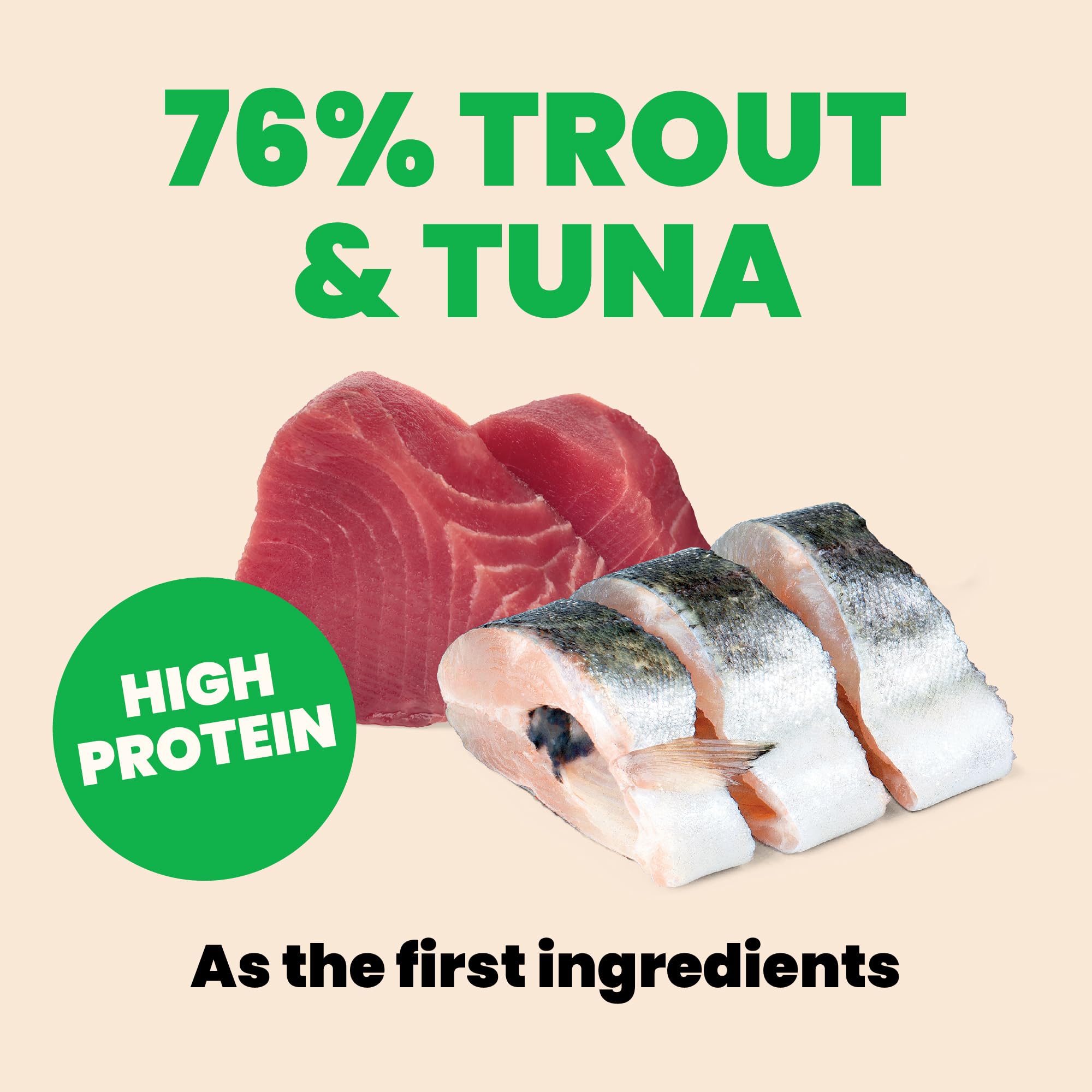 Étiquette LID sans céréales HQS Natural, formule légère et sans additifs artificiels.