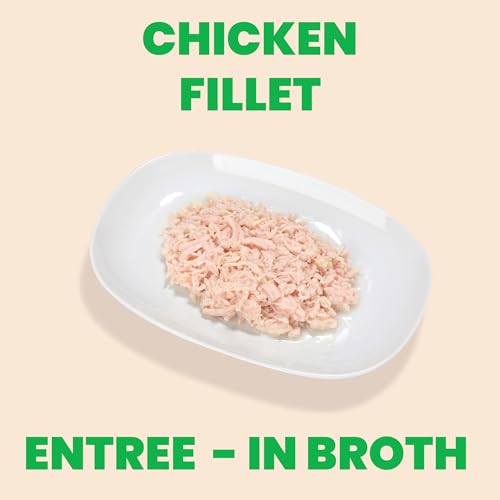 Almo Nature HQS poulet filets en entrée bouillon, portions faciles à servir.