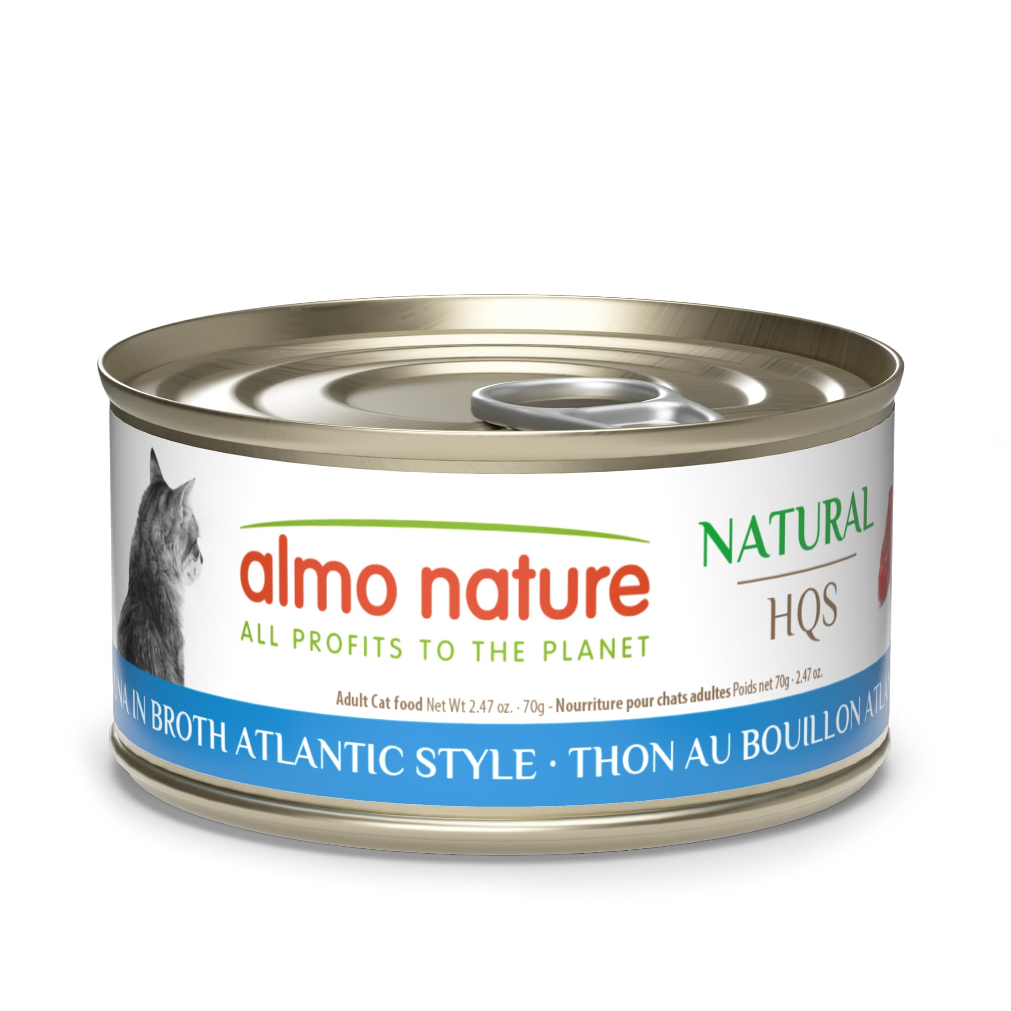 Almo Nature HQS Natural – thon en bouillon style Atlantique, goût premium et protéines faciles à digérer