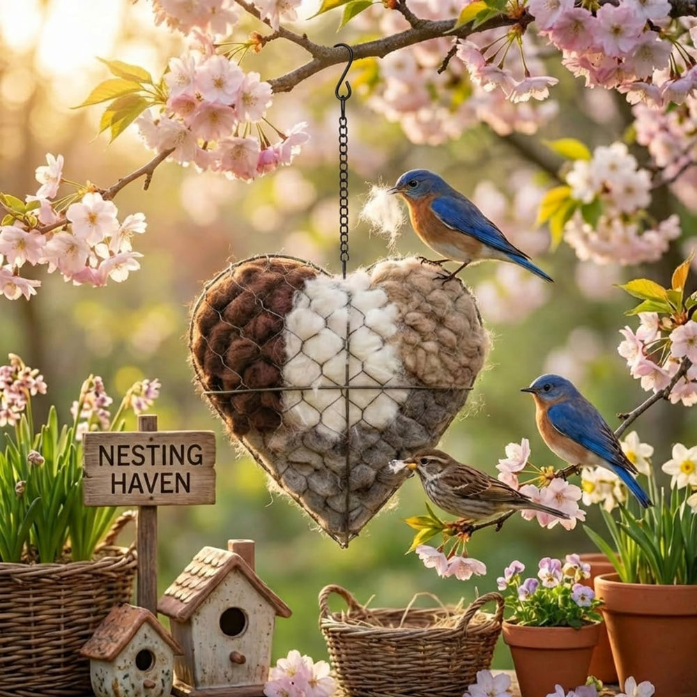 Décor de jardin charmant avec le cœur-nid Alpaga.