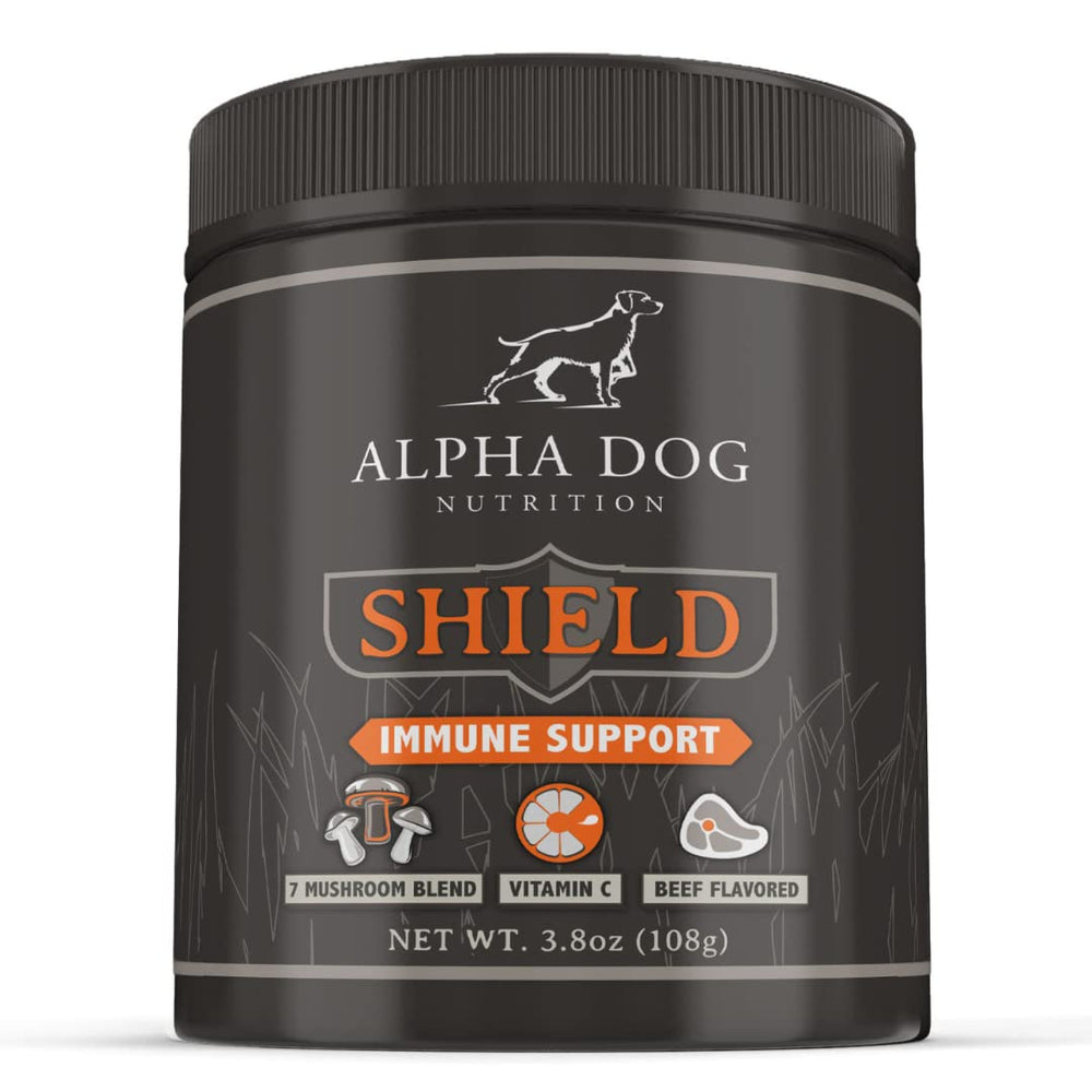Alpha Dog Nutrition Shield, bouteille, soutien immunitaire potentiel pour chiens