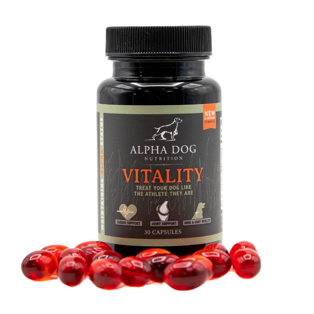 Vitality Alpha Dog Nutrition – bouteille d'huile de krill pour chien, peau et pelage sains