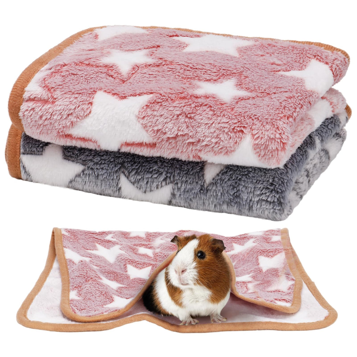 Alphatool – couverture pour petits animaux, rose et gris, douceur pour des siestes confortables.