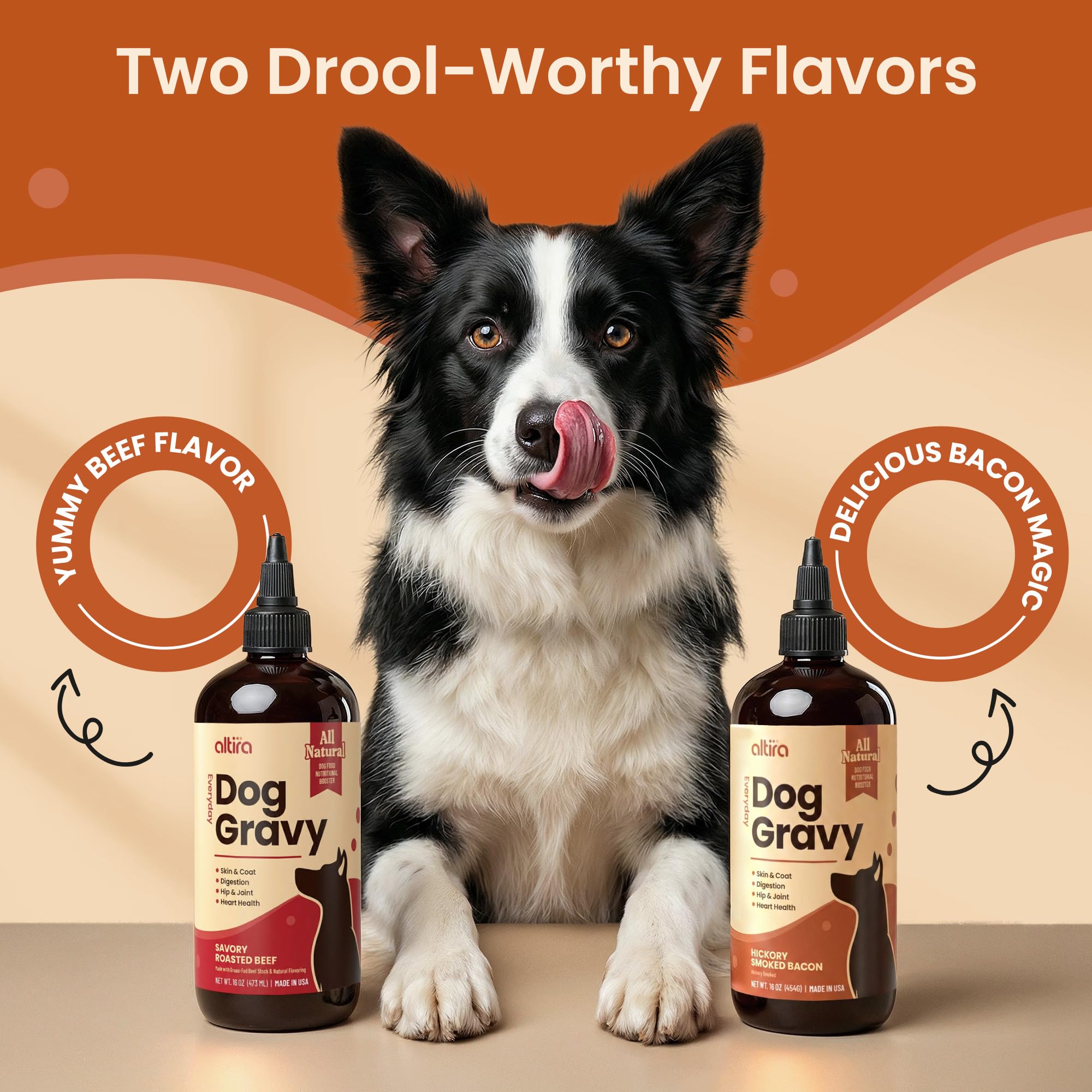 Altira Everyday Dog Gravy avec glucosamine et probiotiques, pour soutien articulation et digestion.