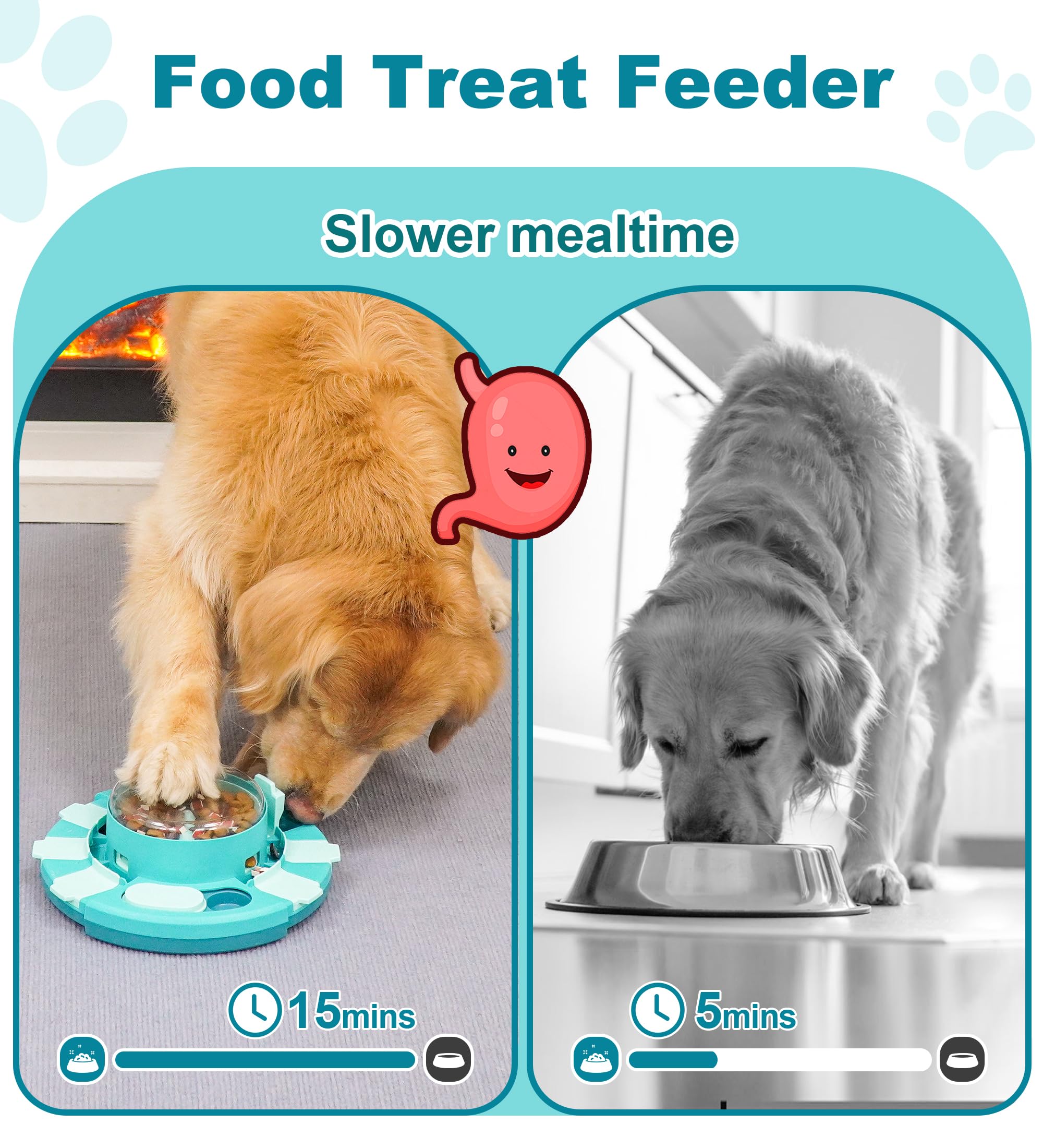 Aluckmao distributeur de friandises puzzle chien aide à manger lentement.