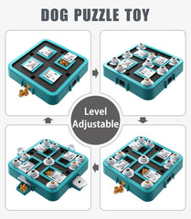 Aluckmao puzzle chien – niveau intermédiaire, encourage la résolution et la patience.