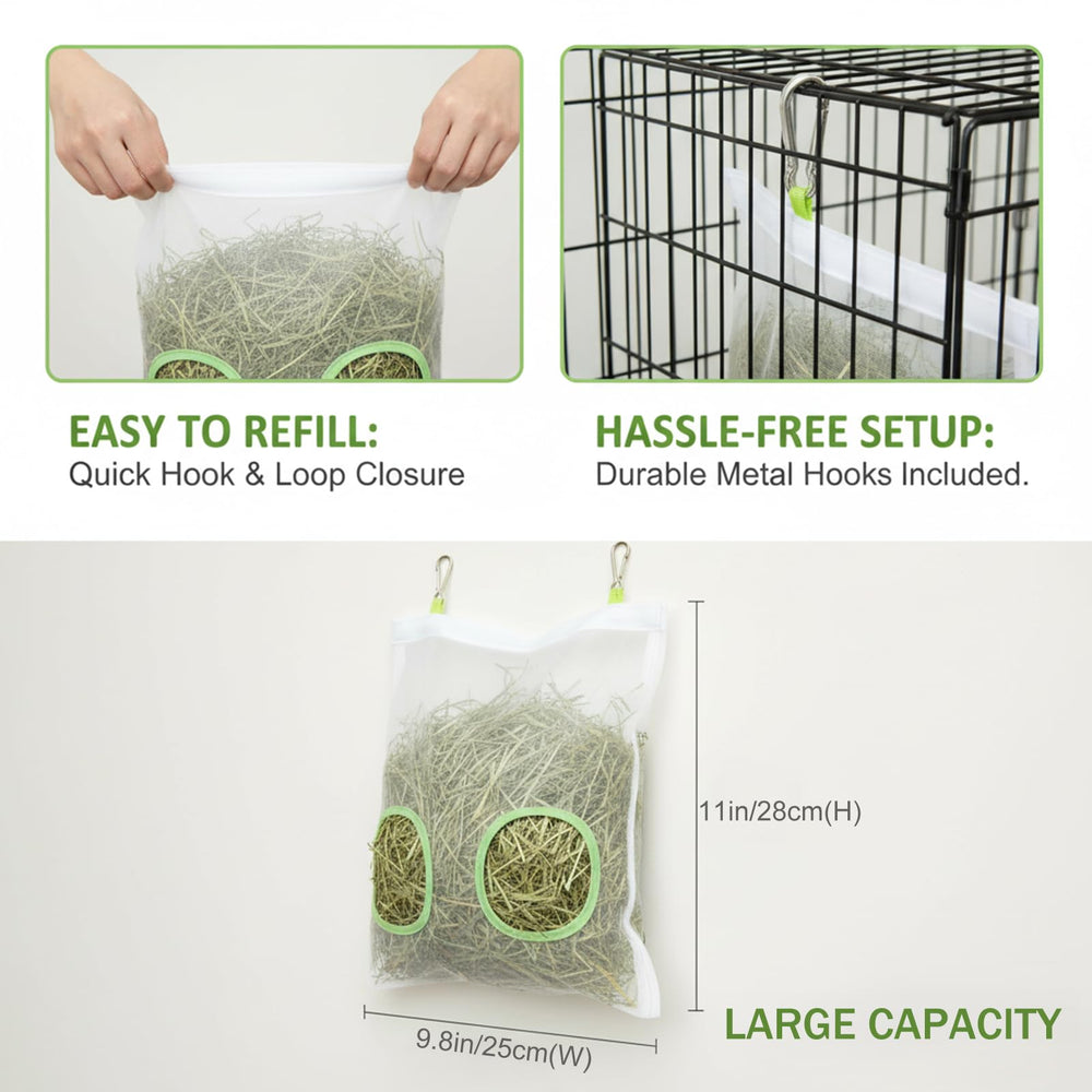 AlustraVive capacite-25x28cm offre foin accessible en continu.