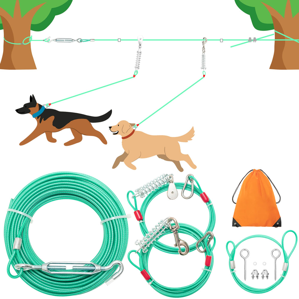 ALUZAEMO câble-dogtie-out 100 pieds pour chien, liberté et sécurité en extérieur