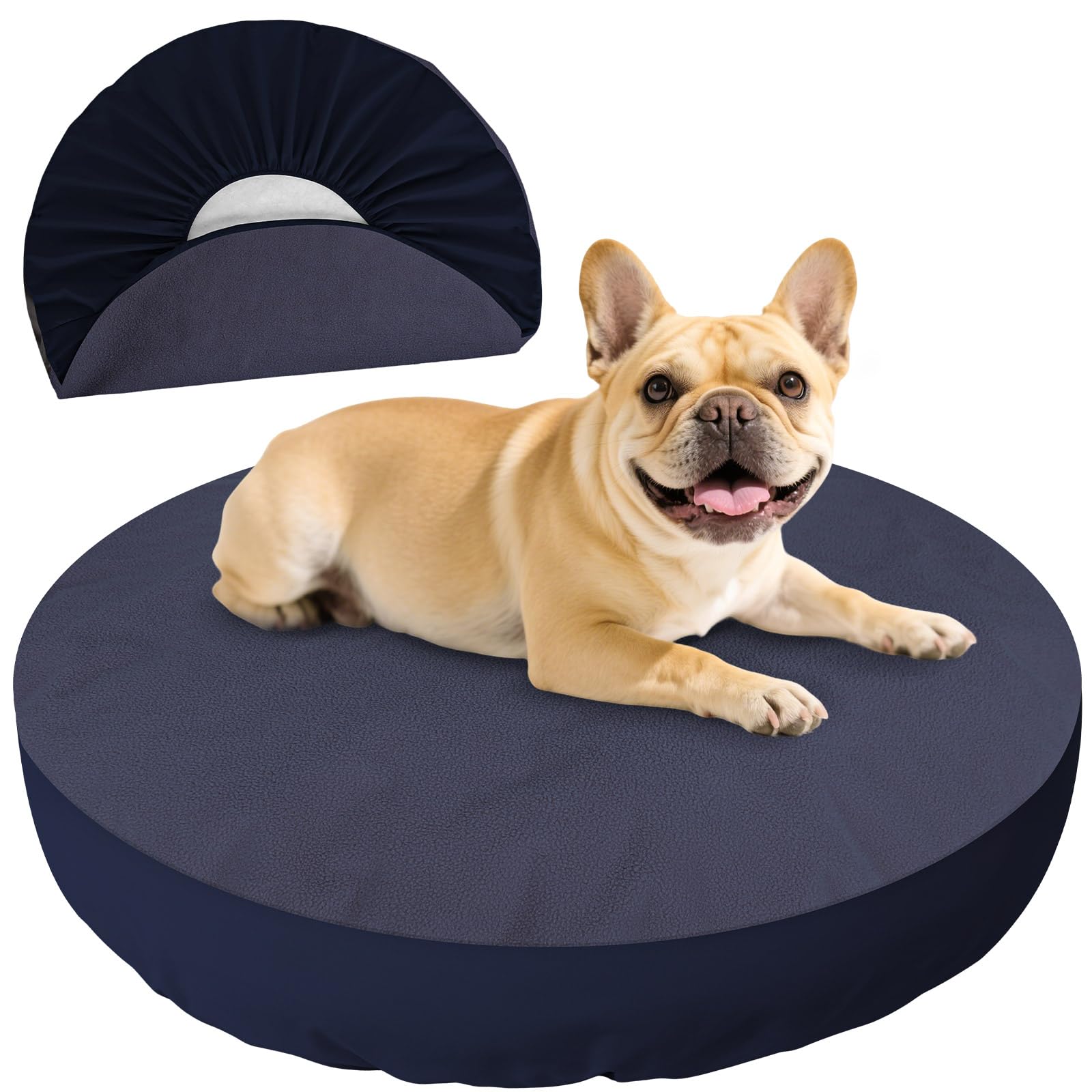 ALWZ-RDY housse pour lit chien rond imperméable protège l’insert et les odeurs