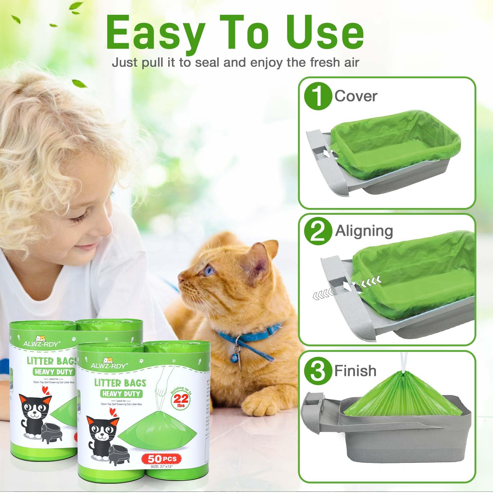 Pack ALWZ-RDY: quatre rouleaux, cent sacs, solution économique pour plusieurs semaines.