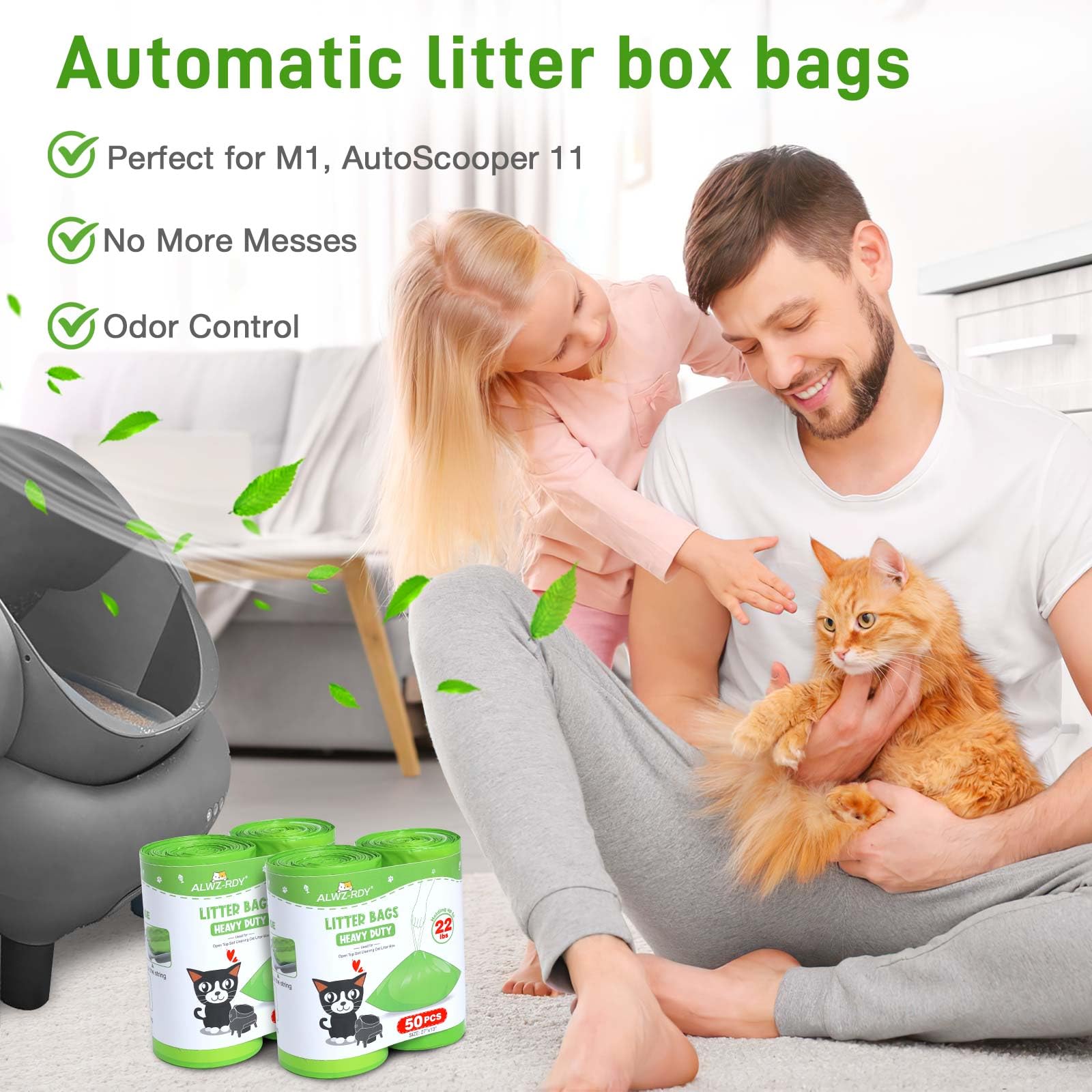 Sacs ALWZ-RDY robustes avec lien, pratique pour vidage propre.
