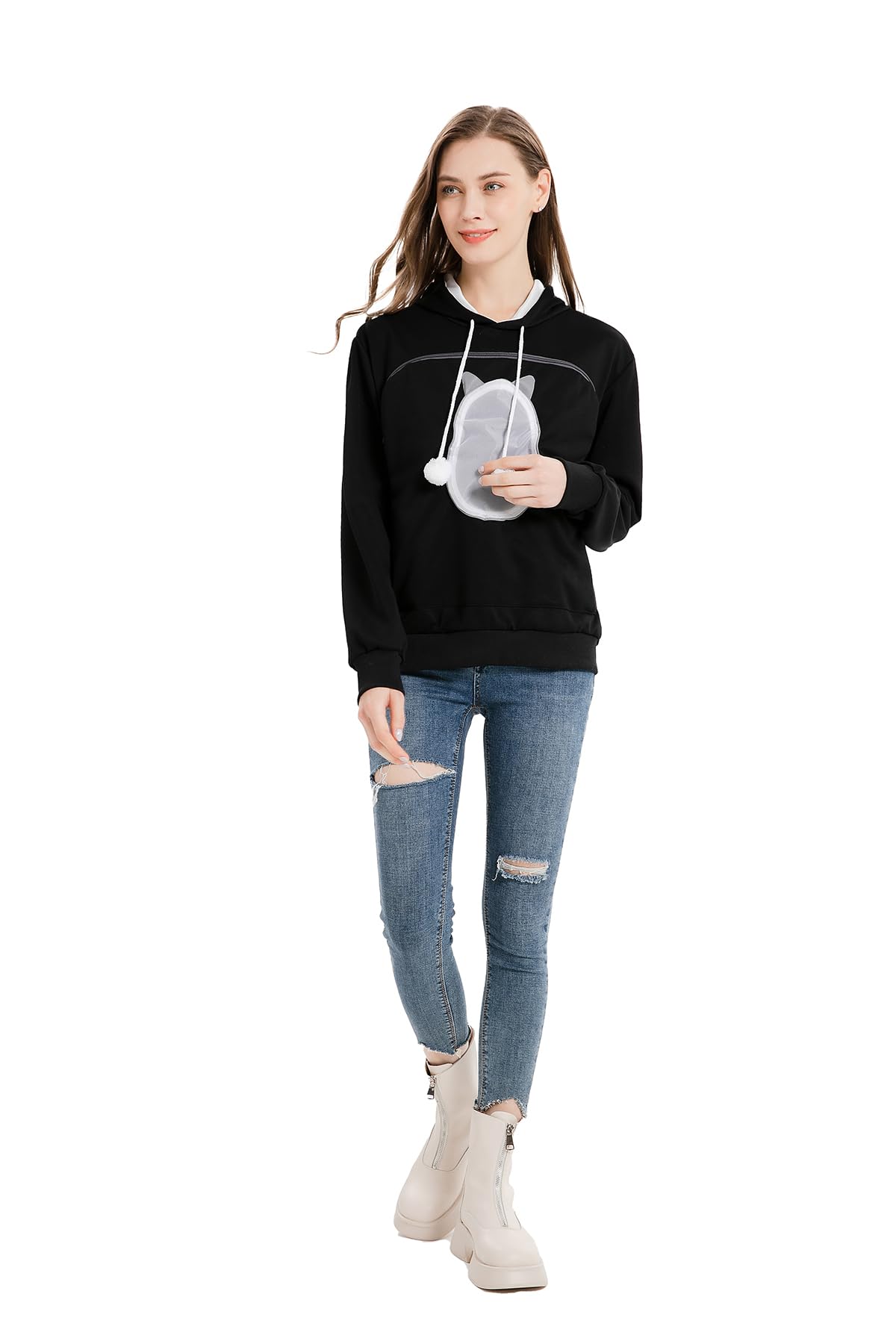ALYC hoodie usage mains libres: transporter votre animal pendant vos promenades.