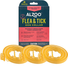 Collier ALZOO antiparasitaire végétal en place, protection efficace contre parasites.
