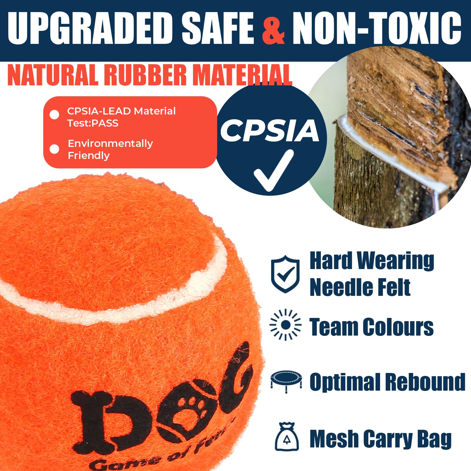 AMA SPORT balle-tennis-chien-flottante-orange, parfaite pour jeux d'eau