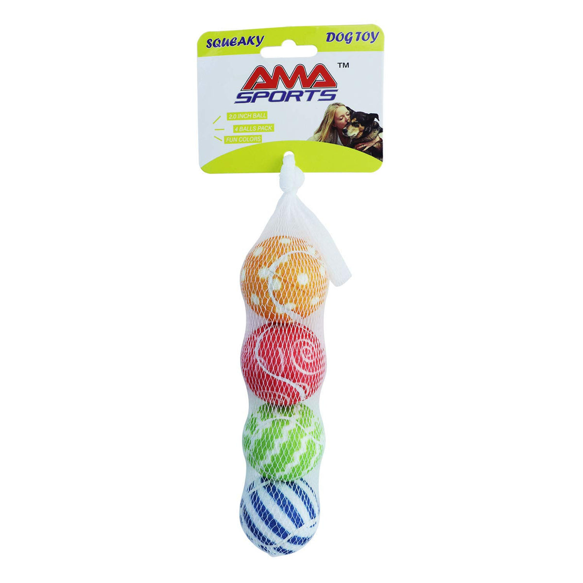 AMA SPORT balles tennis sifflantes pour petit chien – jeu sûr et amusant