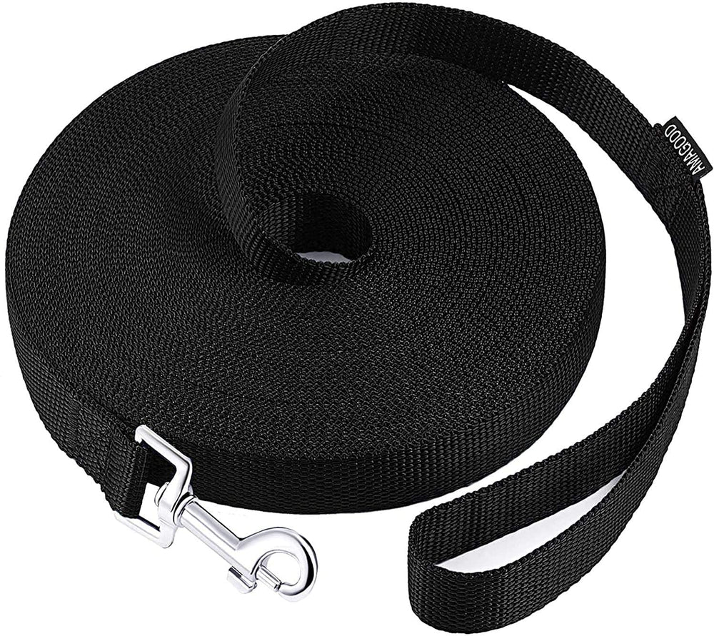 AMAGOOD longe chien 30 pieds noire, longueur idéale pour l'entraînement et les sorties.