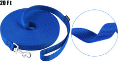 AmaGood longe-chien 50 pieds bleu, permet des exercices d'obéissance à distance en extérieur.