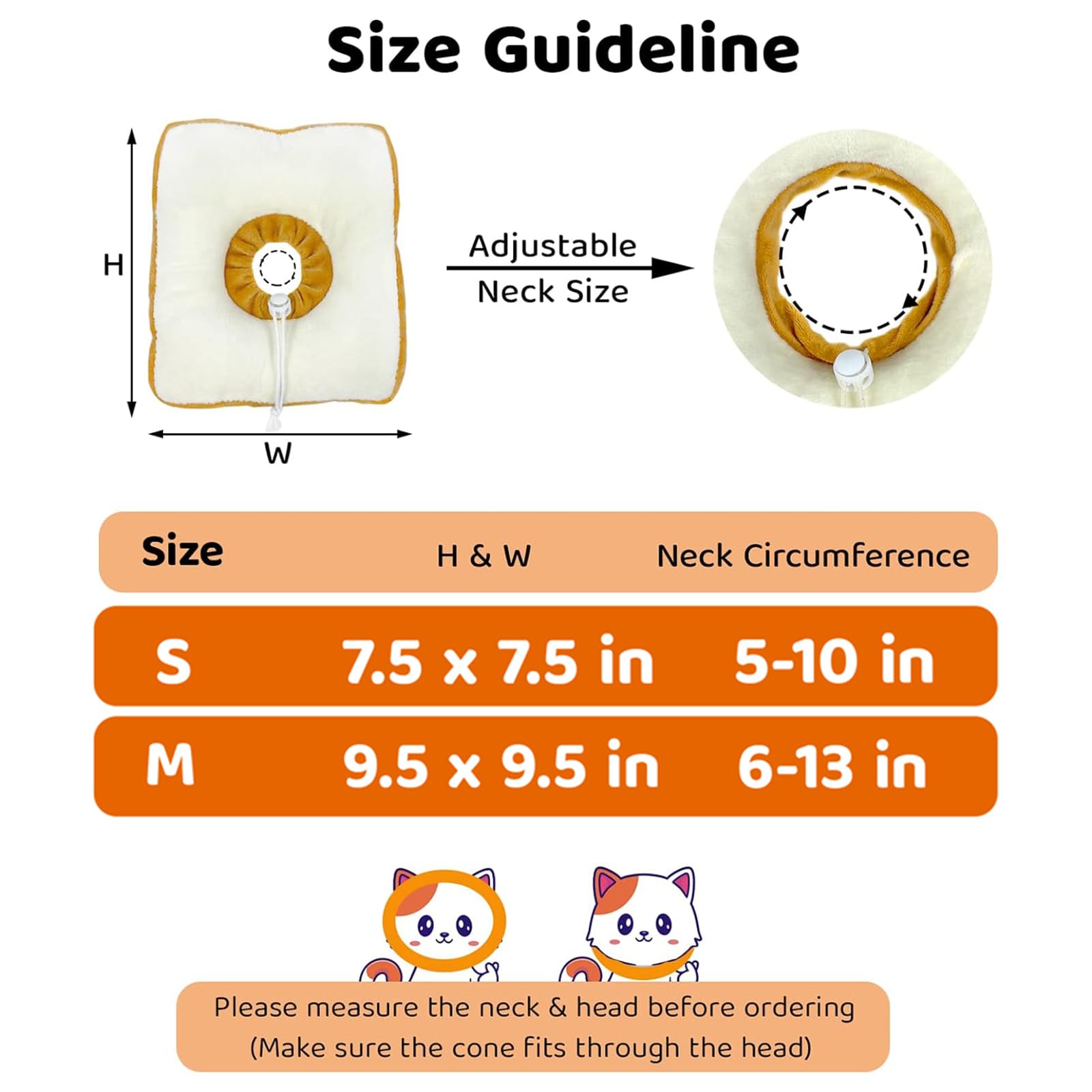Collier Amakunft doux pour chat post-opératoire, ajustable et léger.