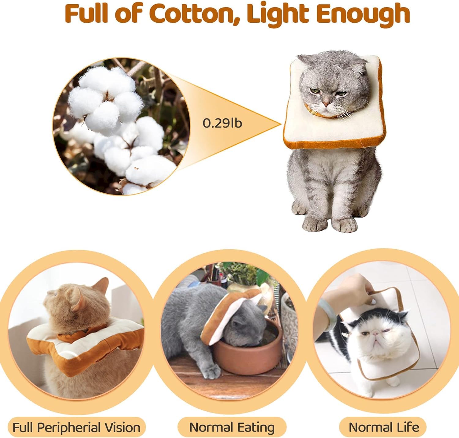 Collier Amakunft en tissu respirant, récupération confortable pour chat.