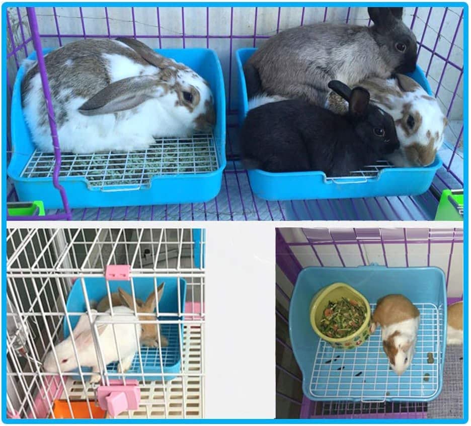 Amakunft litière petit animal couleur blanche, esthétique adaptée à toute cage.