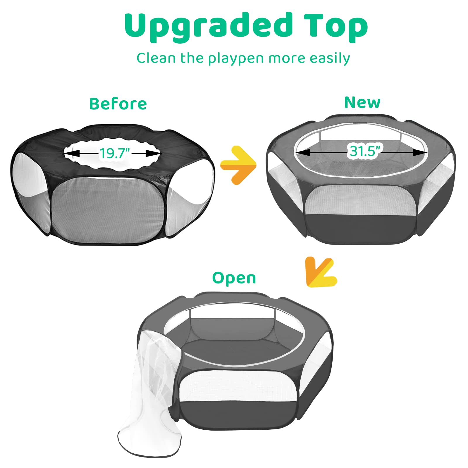 Top agrandi Amakunft facilitant le nettoyage et évitant les chutes