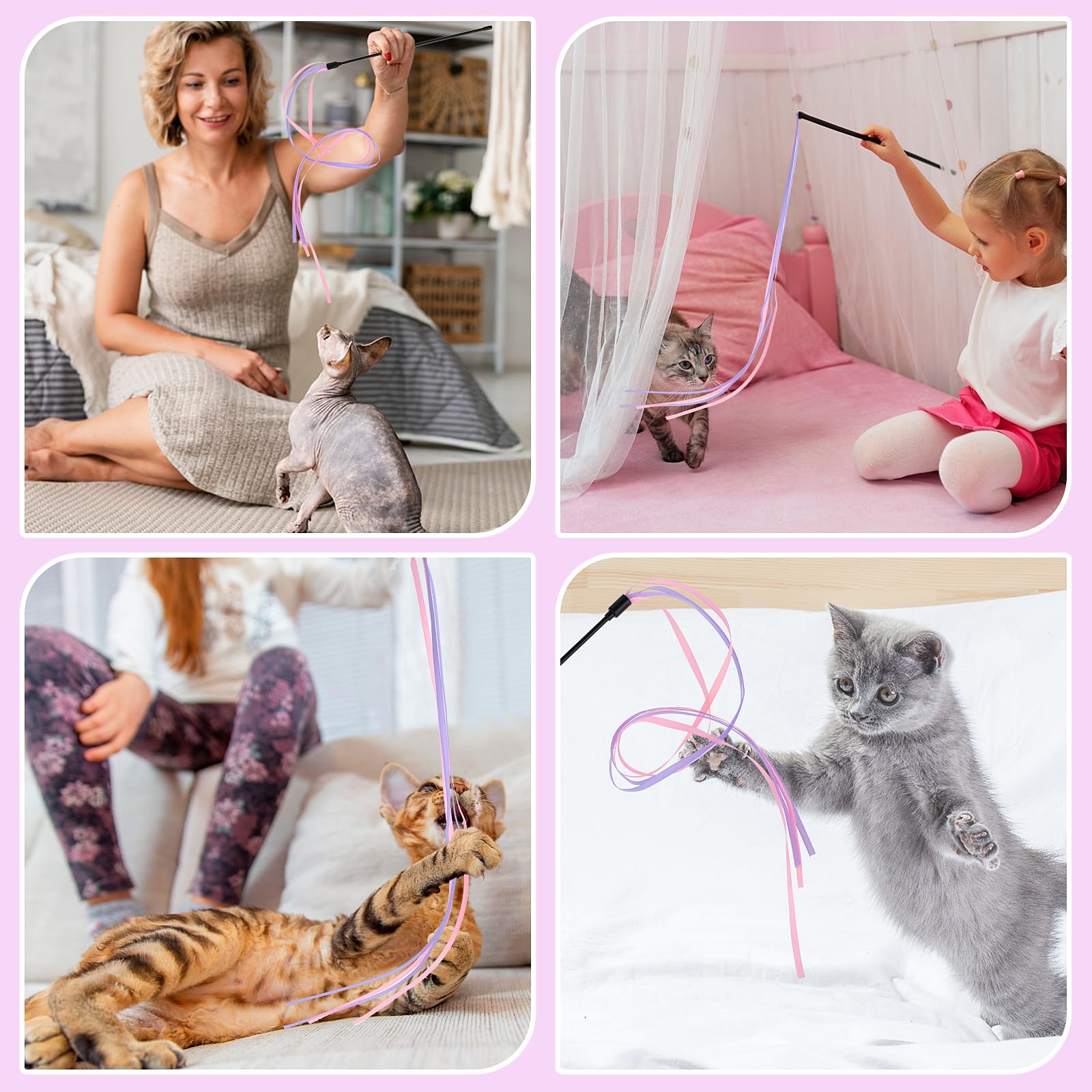 Bâton ruban Amaxiu pour exercice et jeu avec votre chat.