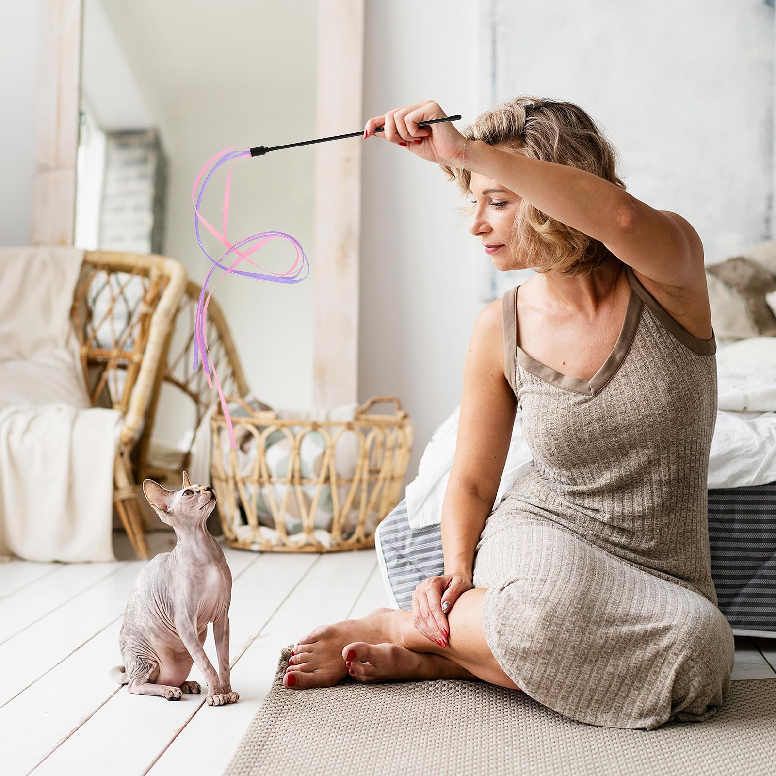 Ruban nylon durable Amaxiu pour chat, jouet interactif et robuste.