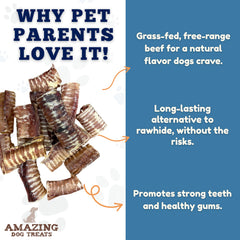 Amazing Dog Treats: anneaux-trachee-boeuf-3-4-pouces, sans additifs