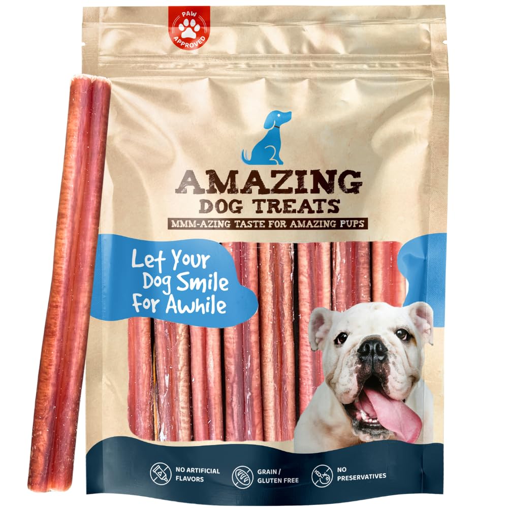 Amazing Dog Treats - baton bully 15 cm moyen, ideal pour la mastication quotidienne.