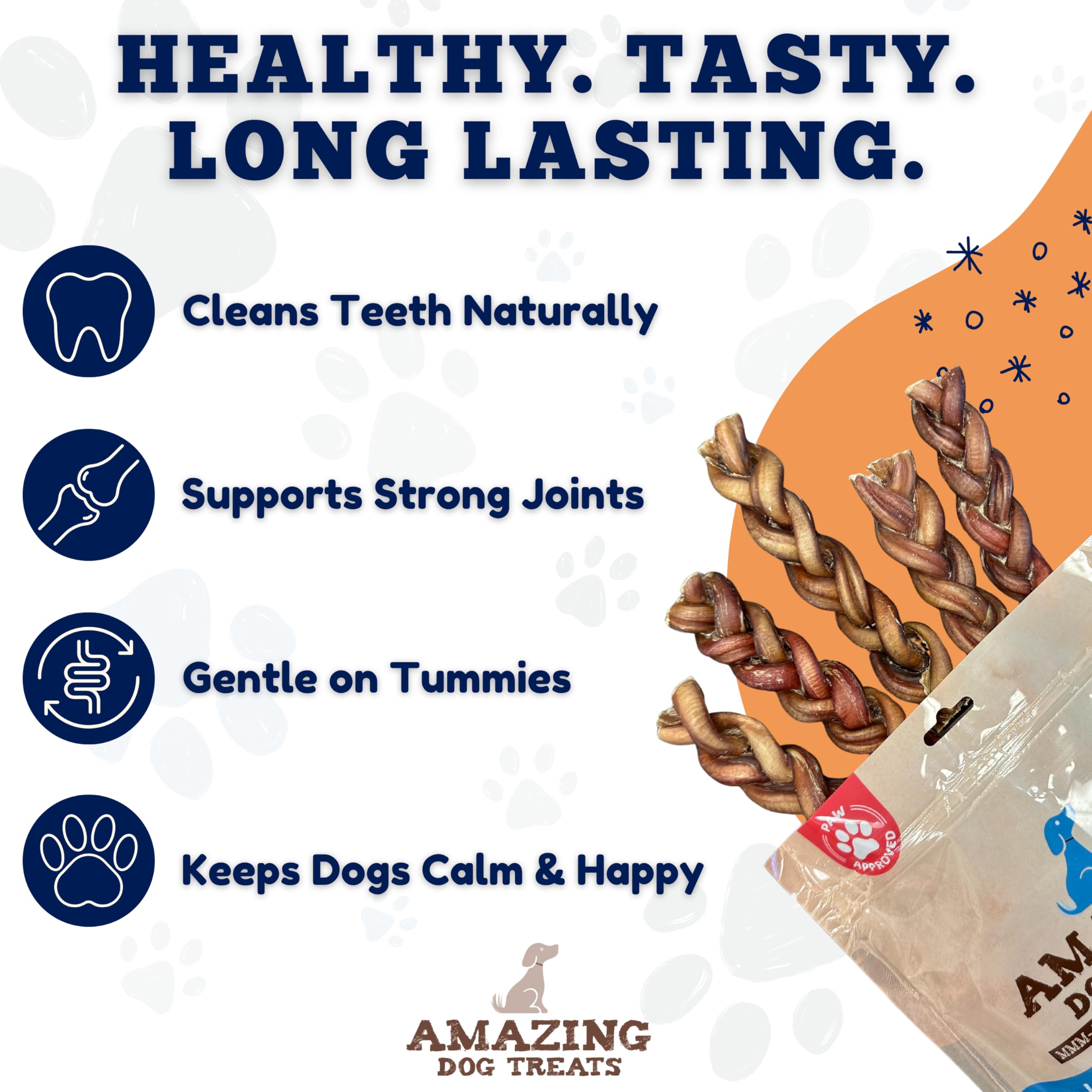 Amazing Dog Treats bâton bully 6 pouces, odeur neutre pour la maison.
