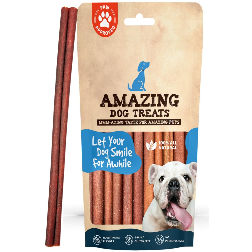 Amazing Dog Treats bâton collagène 12 pouces — vue avant, texture naturelle.