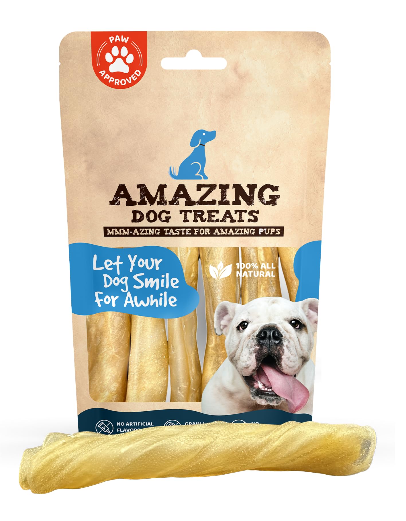 Amazing Dog Treats bâton collagene 6 pouces; ménage dents et hygiène buccale.