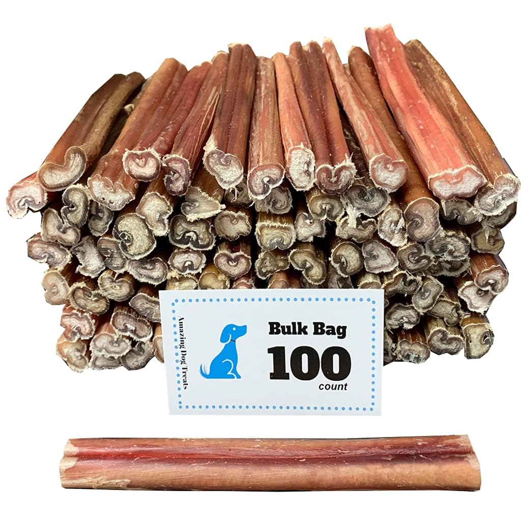 Amazing Dog Treats bâtonnet bully 6 pouces moyen, pack 100 pour chien actif
