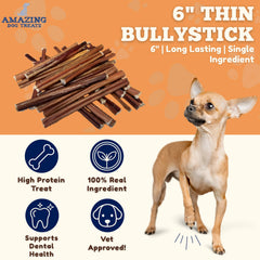 Bully-stick fin Amazing Dog Treats pour petites races, texture agréable et facile à mâcher.