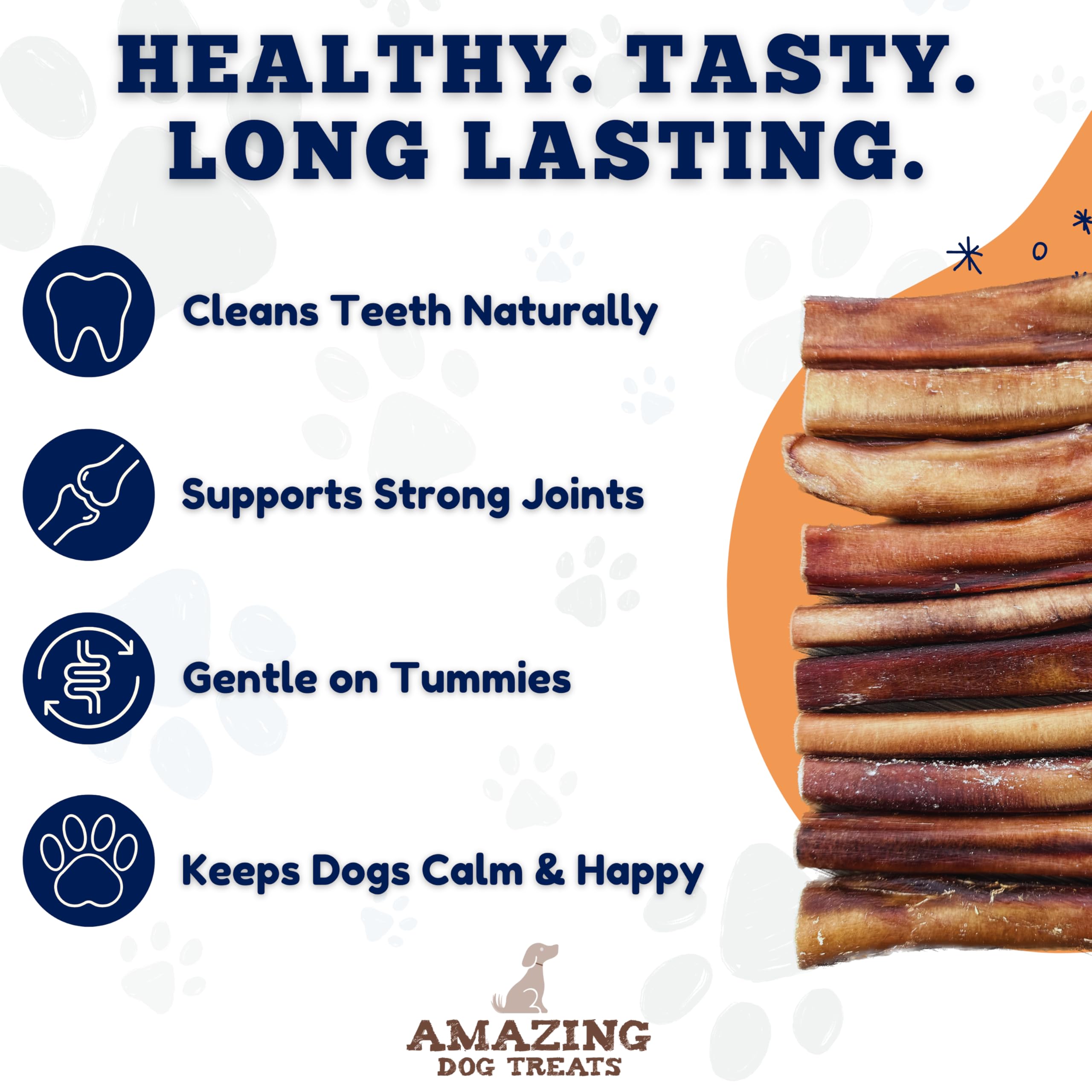 Ingrédients naturels et sans additifs avec Amazing Dog Treats Bully Sticks.
