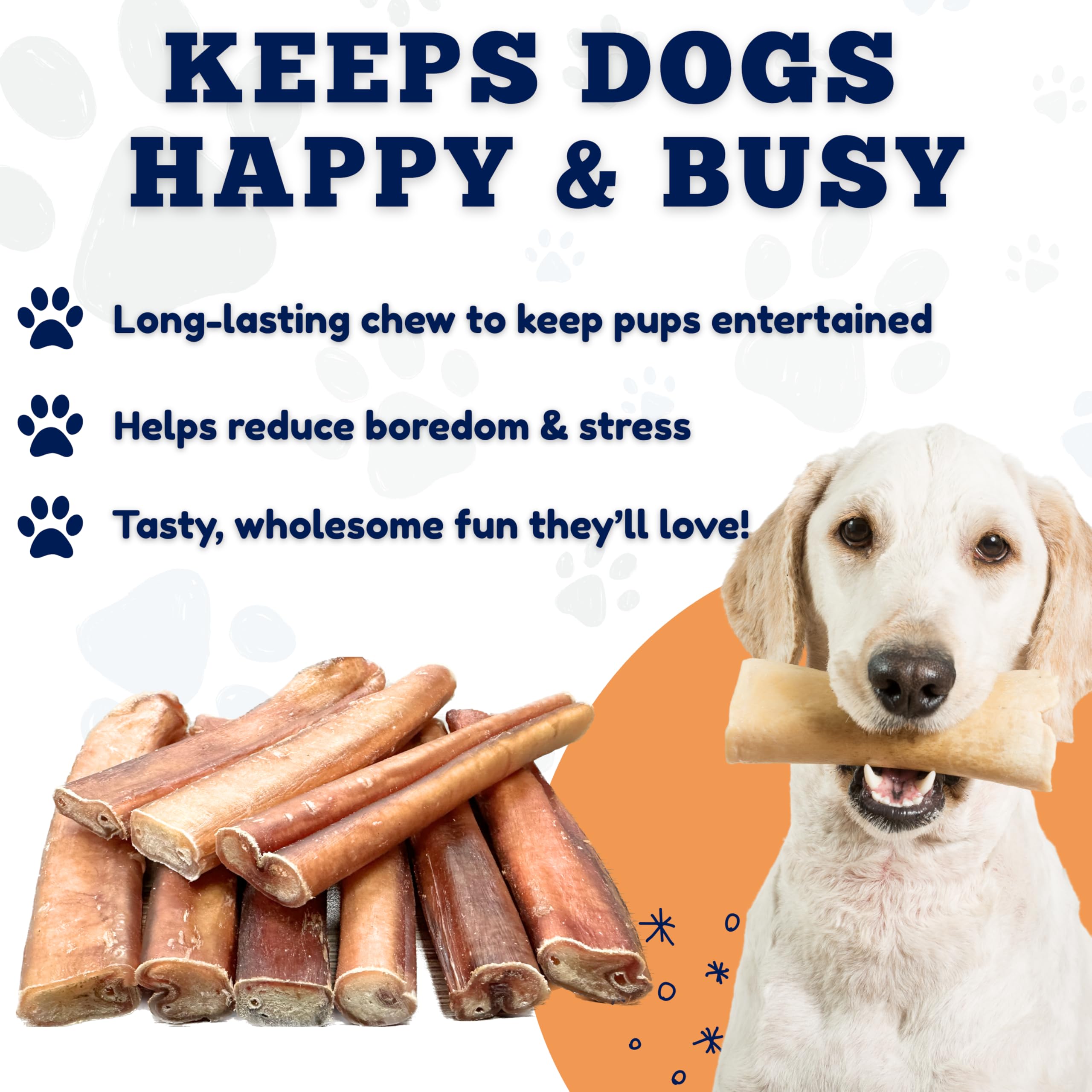 Santé dentaire et mâchage sain avec les Bully Sticks Amazing Dog Treats.