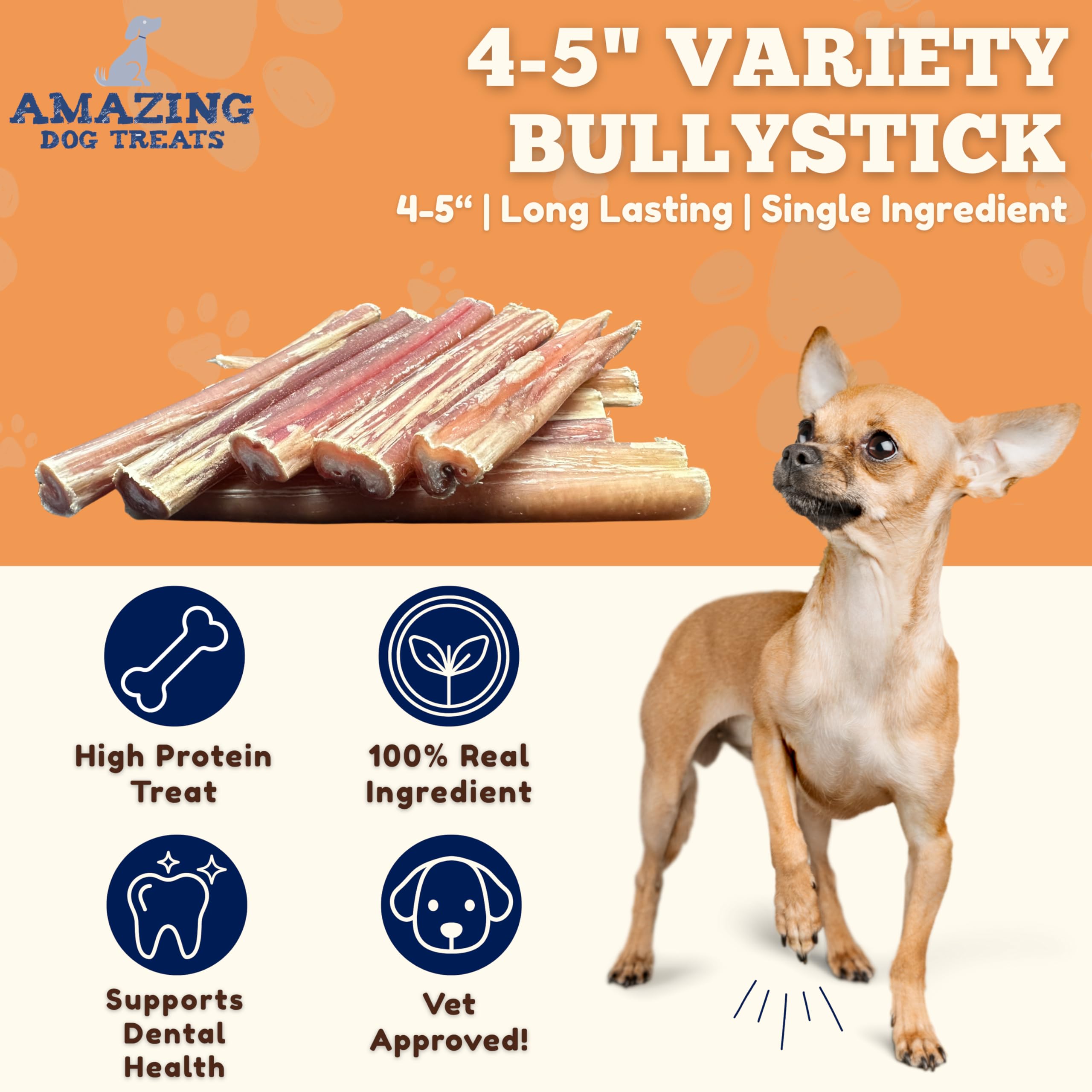 Bâtons bully sticks fins, adaptés aux petites mâchoires et au plaisir long.
