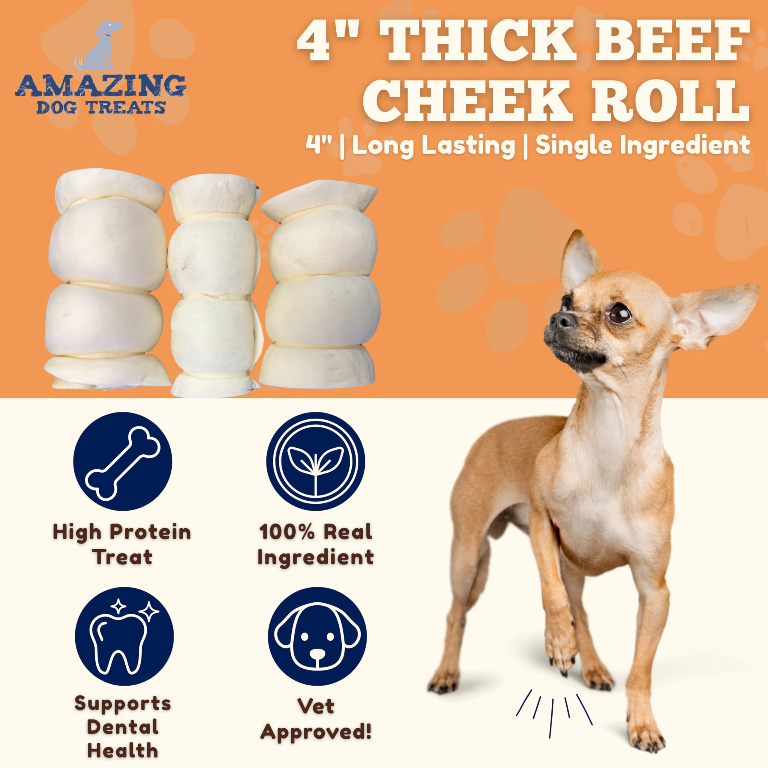Amazing Dog Treats - Gros plan sur texture naturelle de joue-boeuf.