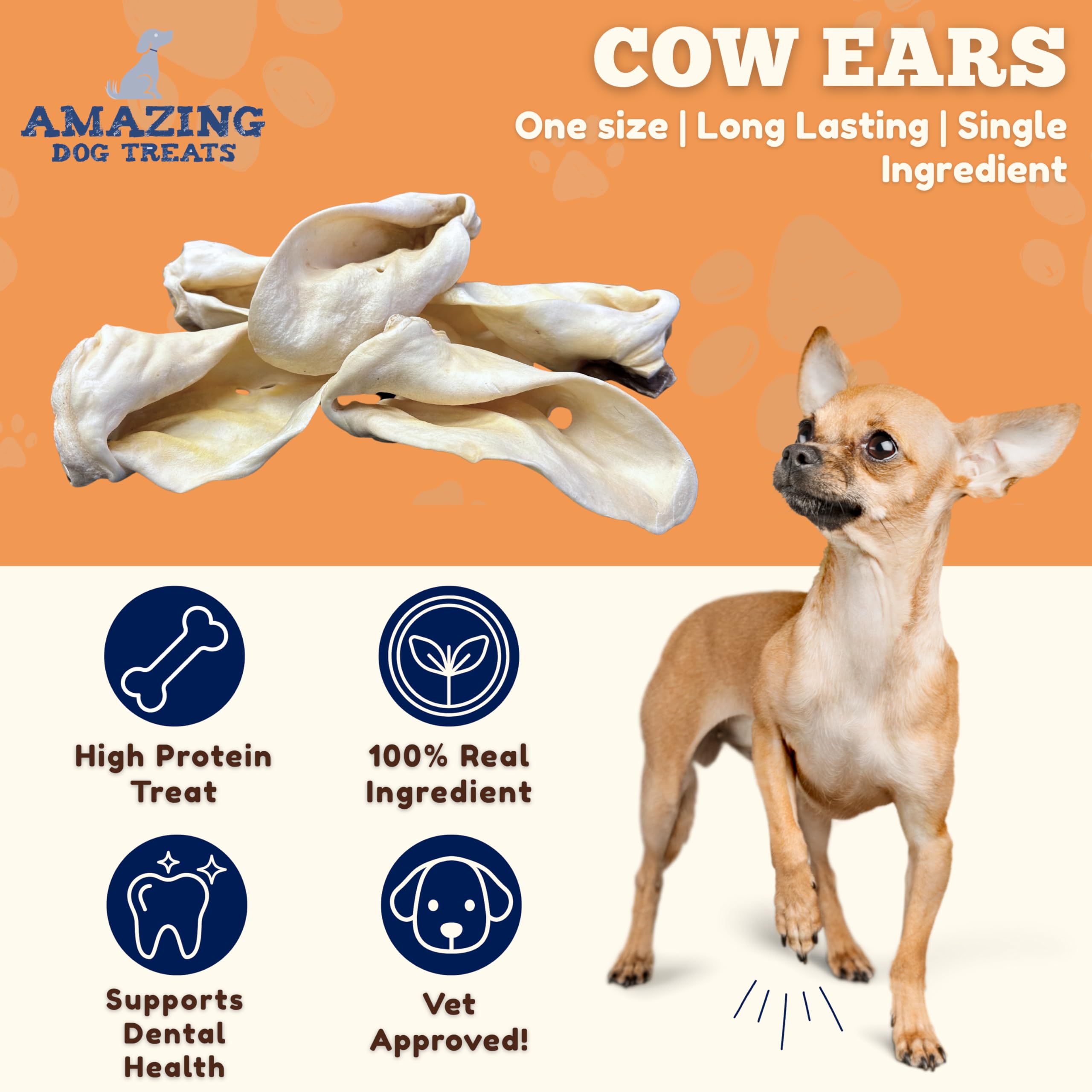 Oreilles de boeuf tranchees epaisse pour une mastication durable