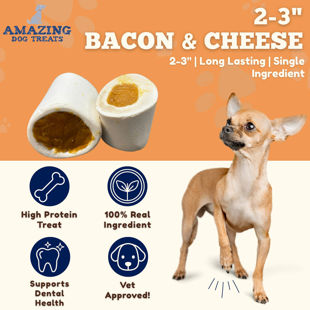 Amazing Dog Treats – os tibia farcis bacon fromage, aide potentielle à apaiser l’anxiété.