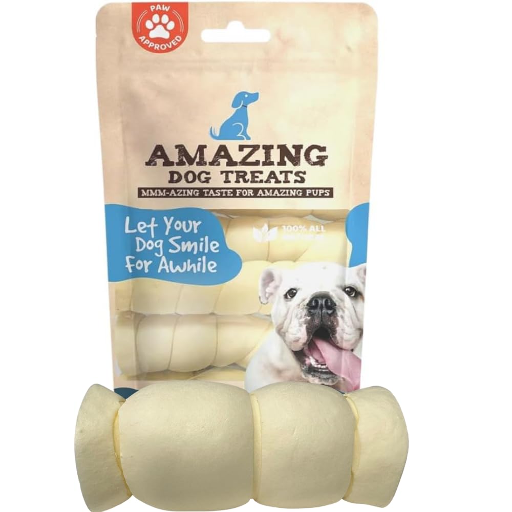 Amazing Dog Treats – Rouleaux joue-boeuf épais 5-6 pouces pour masti longue et satisfaisante.