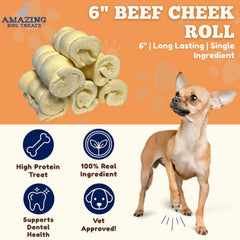 Marque Amazing Dog Treats – sans peau, rouleaux de bœuf, alternative naturelle.