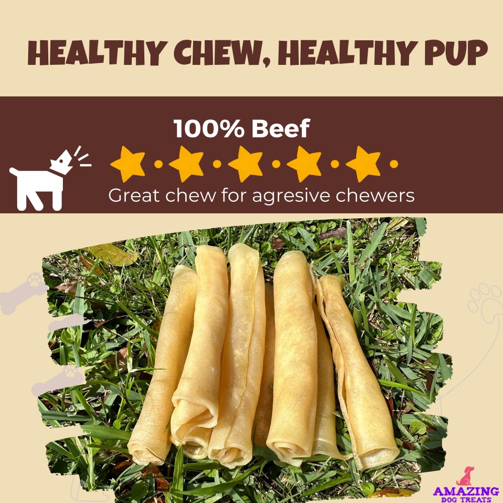 Amazing Dog Treats bâton collagène 6 pouces : emballage de 100 pièces, solution durable.