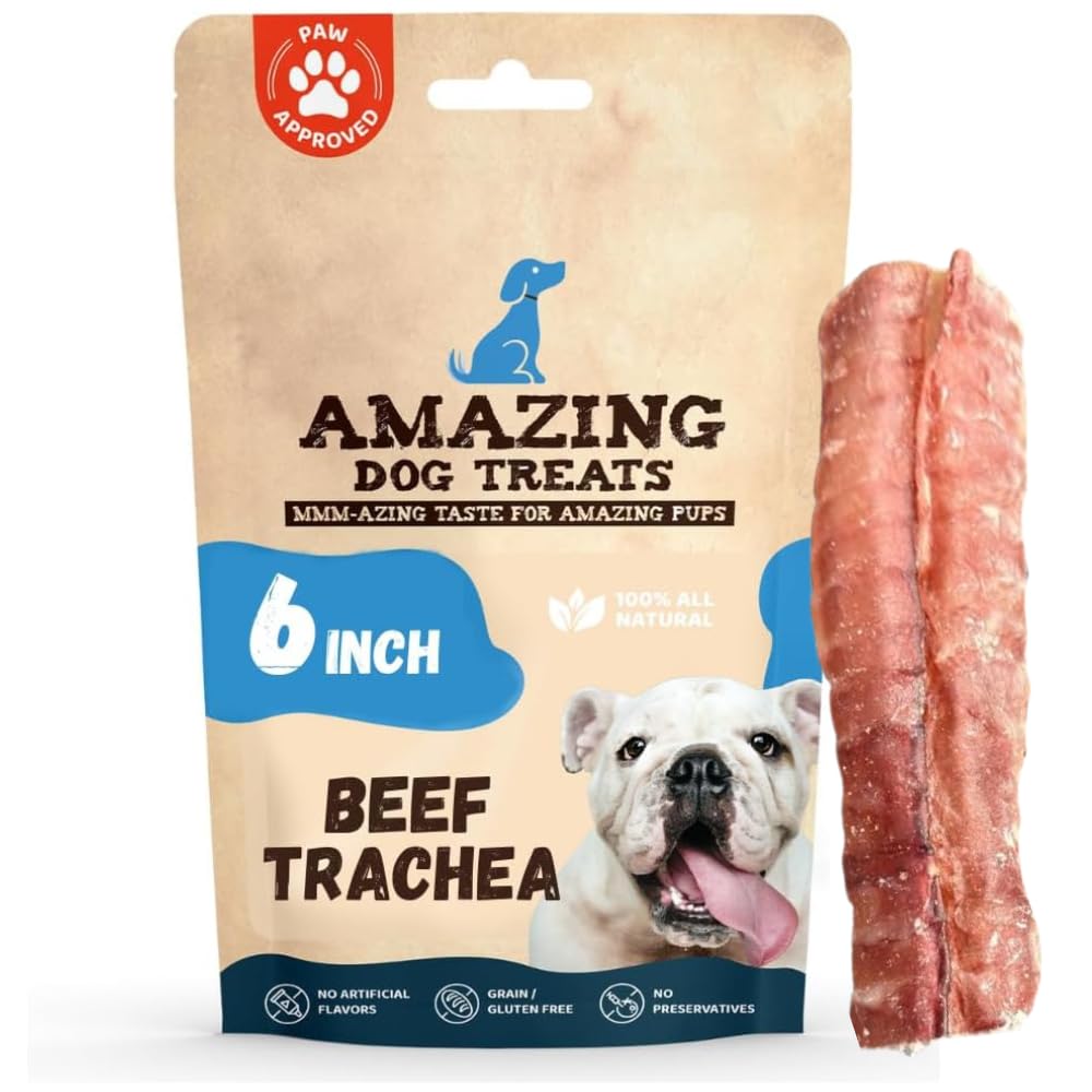 Amazing Dog Treats trachée de boeuf 6 pouces pour mâcher durablement