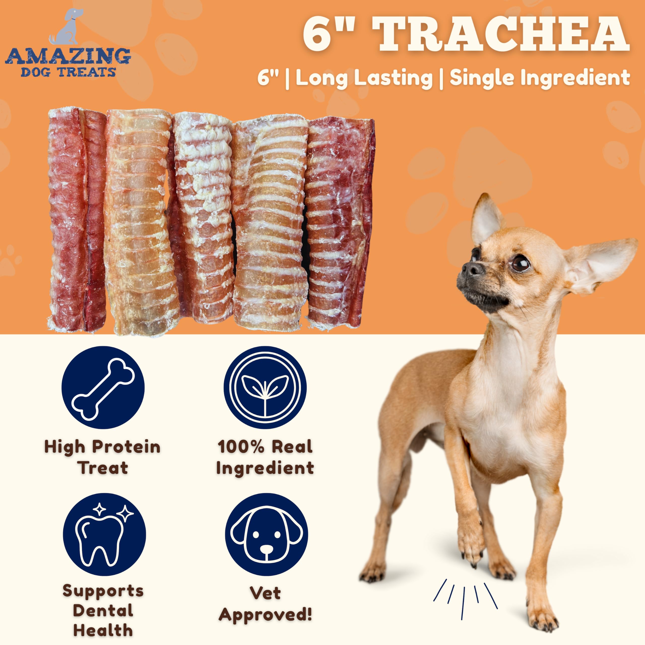 Trachée de boeuf Amazing Dog Treats avec texture naturelle