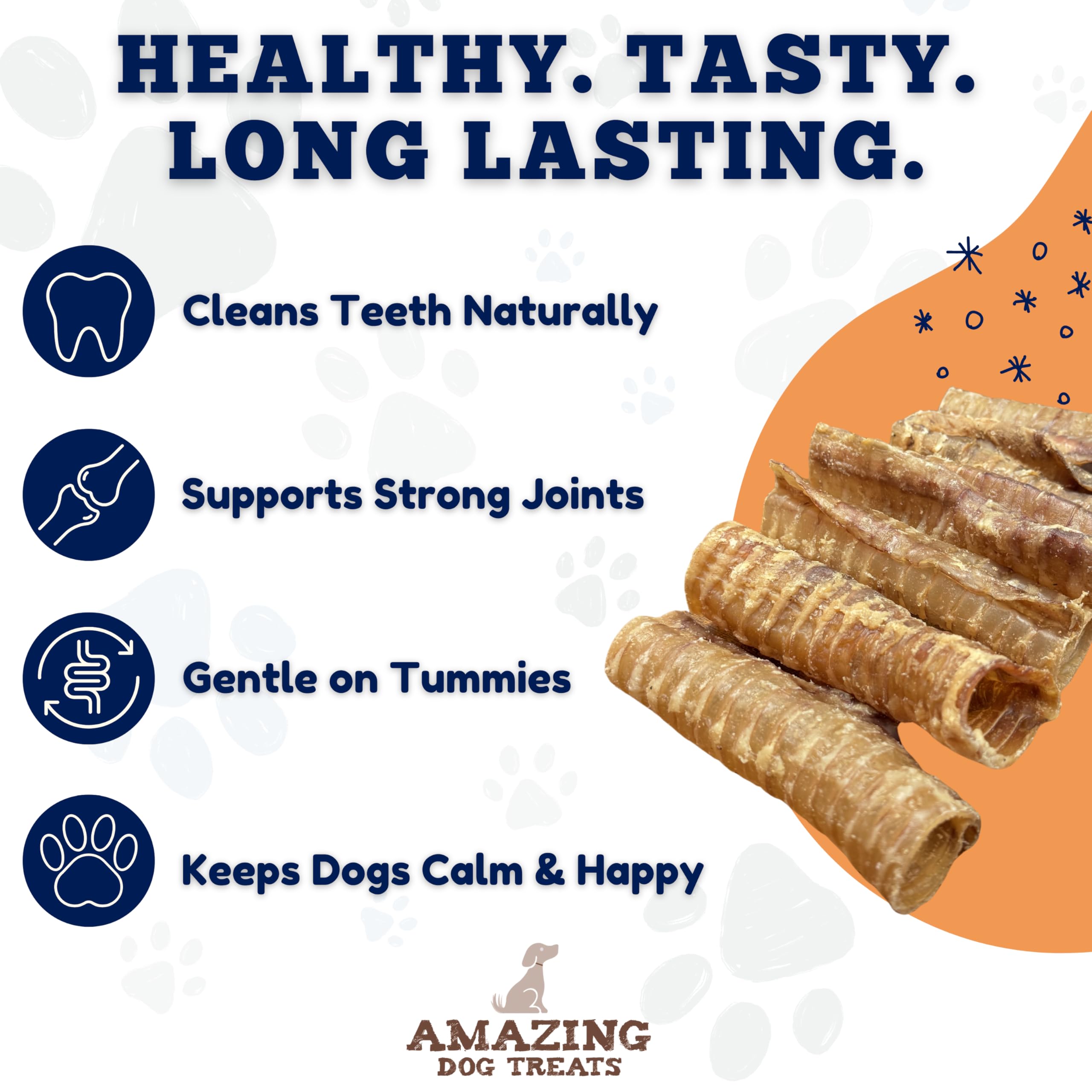 Zoom sur la texture détaillée de la trachée de boeuf Amazing Dog Treats