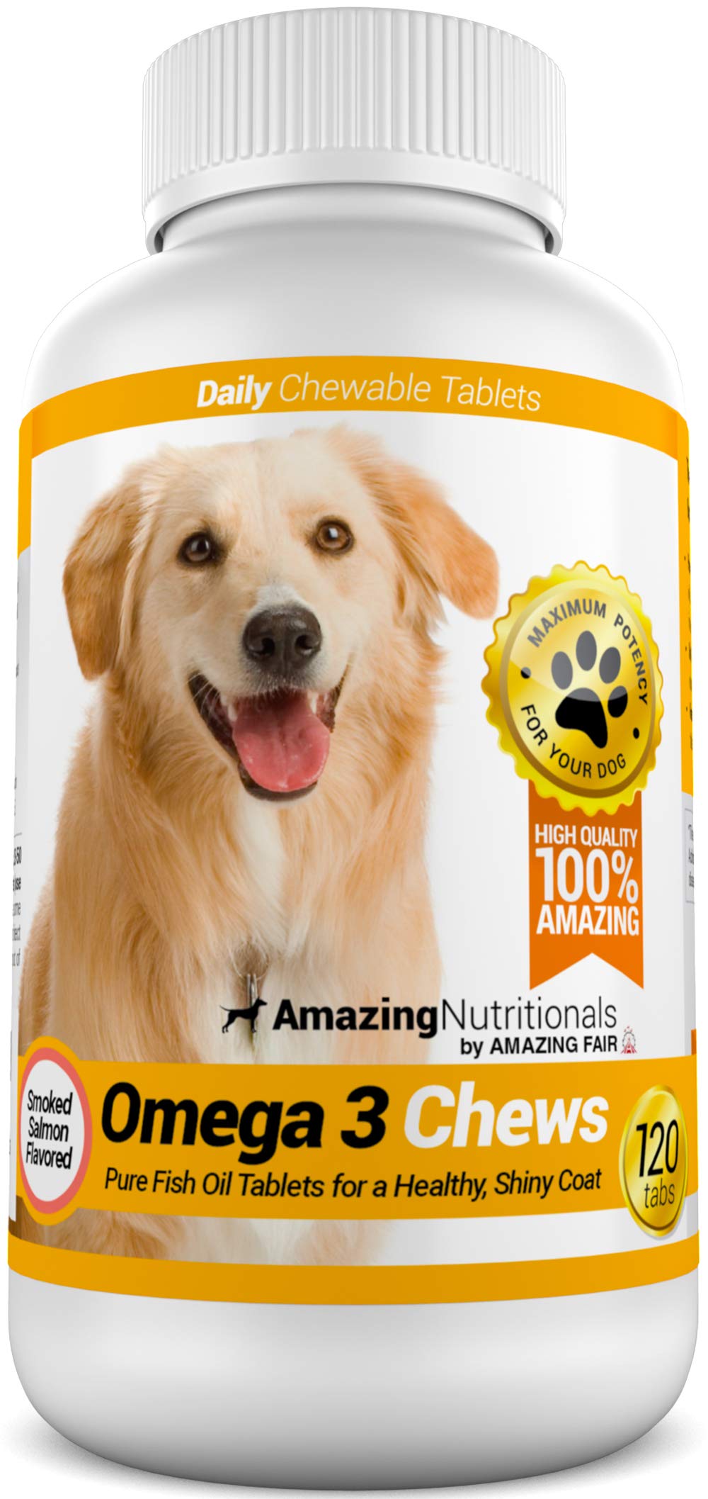 Amazing Omega 3 pour chien - bouchées saumon: goût agréable et soutien du pelage